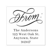 Tampon Auto-encreur Élégante calligraphie Script Holiday Return Adress (Design)