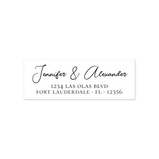 Tampon Auto-encreur Élégante Calligraphie Script Mariage Adresse de re (Design)