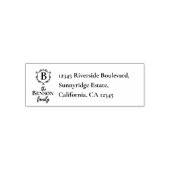 Tampon Auto-encreur Élégante crête de famille Monogramme et nom RTS Ad (Design)