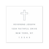 Tampon Auto-encreur Élégante Croix chrétienne Jésus foi Adresse de ret (Design)