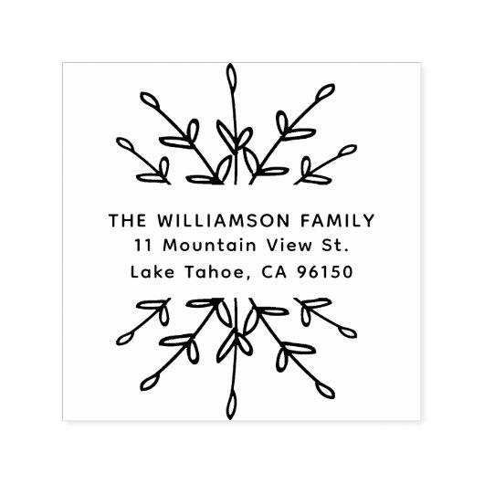 Tampon Auto-encreur Élégante étiquette d'adresse de retour avec branch (Design)