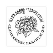 Tampon Auto-encreur Elégante Hydrangea et Feuille (Design)