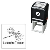 Tampon Auto-encreur Élégante libellule #3 Nom (En situation)