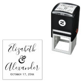 Tampon Auto-encreur Élégante mariée Noms de chambre Mariage Calligraph (En situation)