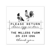 Tampon Auto-encreur Élégante Moderne Oeuf Carton Retour Info Ferme (Design)