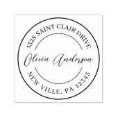 Tampon Auto-encreur Élégante signature circulaire simple Adresse (Design)