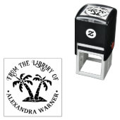 Tampon Auto-encreur Élégants palmiers tropicaux « De la bibliothèque d (En situation)