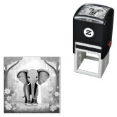 Tampon Auto-encreur Eléphant Bébé Bleu Whimsical, (En situation)