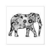Tampon Auto-encreur Éléphant embelli à tourbillon fractal (Design)