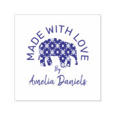 Tampon Auto-encreur Eléphant Personnalisé Fait Avec Amour (Design)