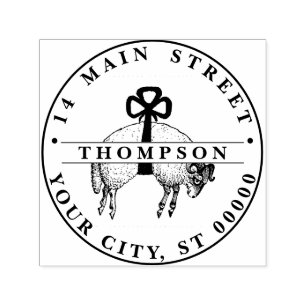 Tampon Auto-encreur Emblème héraldique en laiton de bélier berceau