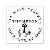 Tampon Auto-encreur Emblème héraldique en laiton de bélier berceau (Design)