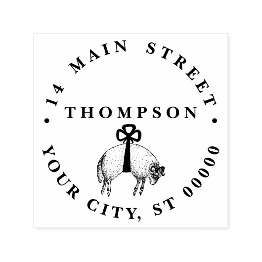 Tampon Auto-encreur Emblème héraldique en laiton de bélier berceau (Design)