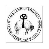 Tampon Auto-encreur Emblème héraldique en laiton de bélier berceau (Design)