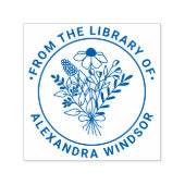 Tampon Auto-encreur Embosseur de nom de livre Bouquet de fleurs sauvag (Design)