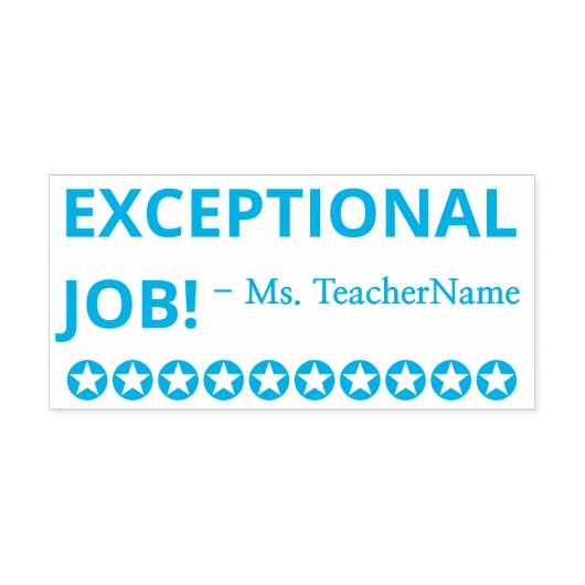 Tampon Auto-encreur "EMPLOI EXCEPTIONNEL !" + Nom de l'instructeur Tim (Design)