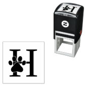 Tampon Auto-encreur Empreinte de patte de chien de chat sur simple Bol (En situation)