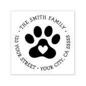 Tampon Auto-encreur Empreinte de patte mignon avec l'adresse de retour (Design)