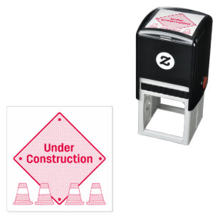 Tampon Auto-encreur En construction avec le Carré Cones