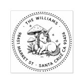 Tampon Auto-encreur Enchanted Baby Unicorn Toadstool Adresse papillon (Design)