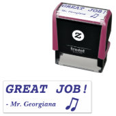 Tampon Auto-encreur Encouragement "BEAU TRAVAIL !" + Nom du tuteur per (En situation)