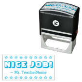 Tampon Auto-encreur Encouragement "JOB NICE !" + Nom de l'enseignant p (En situation)