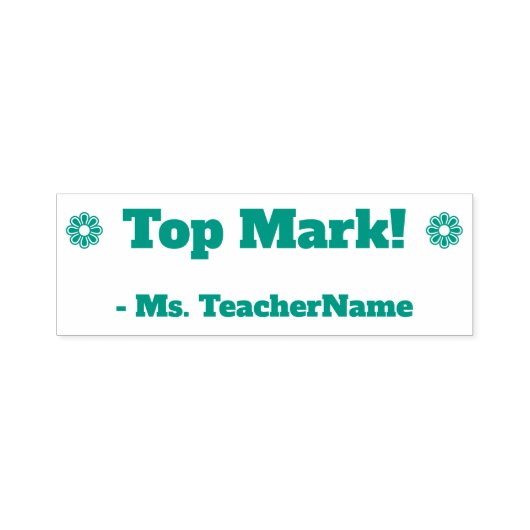 Tampon Auto-encreur Encouragement "Top Mark !" + Nom de l'enseignant p (Design)