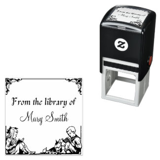 Tampon Auto-encreur Enfants lisant Livre personnalisé Timbre en caoutc