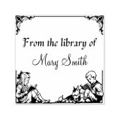 Tampon Auto-encreur Enfants lisant Livre personnalisé Timbre en caoutc (Design)