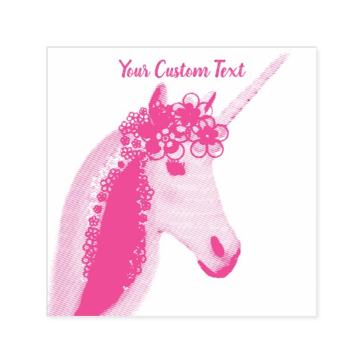 Tampon Auto-encreur Enfants Unicorn Personnalisé Pink auto-Inking Timb (Design)