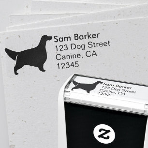 Tampon Auto-encreur English Setter Silhouette Adresse de retour