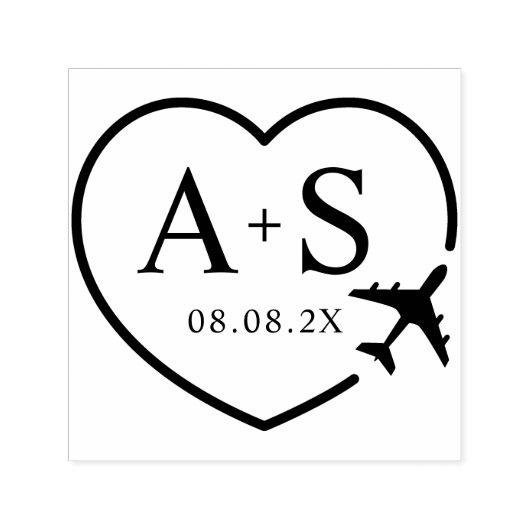 Tampon Auto-encreur Enregistrer la date Destination Mariage Voyage avi (Design)