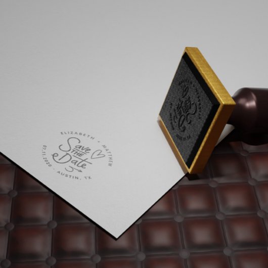 Tampon Auto-encreur Enregistrer la date manuscrite Mariage en caoutcho