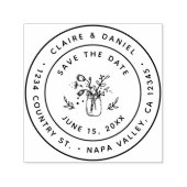 Tampon Auto-encreur Enregistrer la date Mason Jar Retourner l'adresse  (Design)