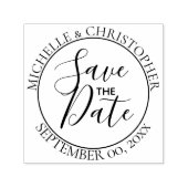 Tampon Auto-encreur Enregistrer la date Script mariage ronde minimalis (Design)