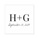 Tampon Auto-encreur Enregistrer la date simple Monogramme (Design)