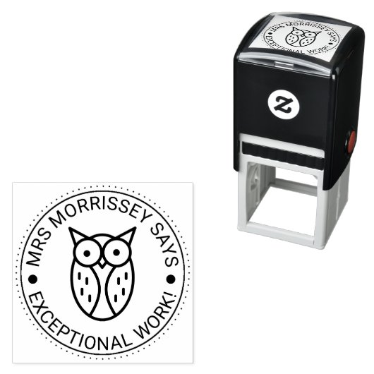 Tampon Auto-encreur Enseignants de Chouette de travail exceptionnel Pe (En situation)
