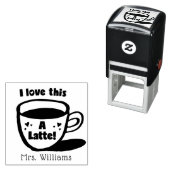 Tampon Auto-encreur Enseignants Stamp Inspirationnel J'Aime Ça Un Latt (En situation)