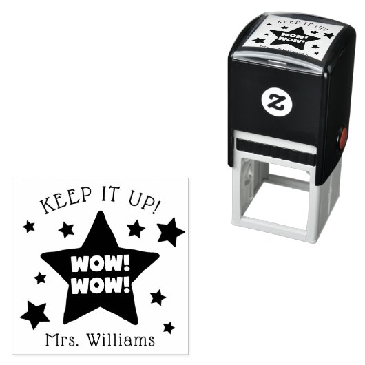 Tampon Auto-encreur Enseignants Timbre Inspirationnel Wow Gardez-le de (En situation)