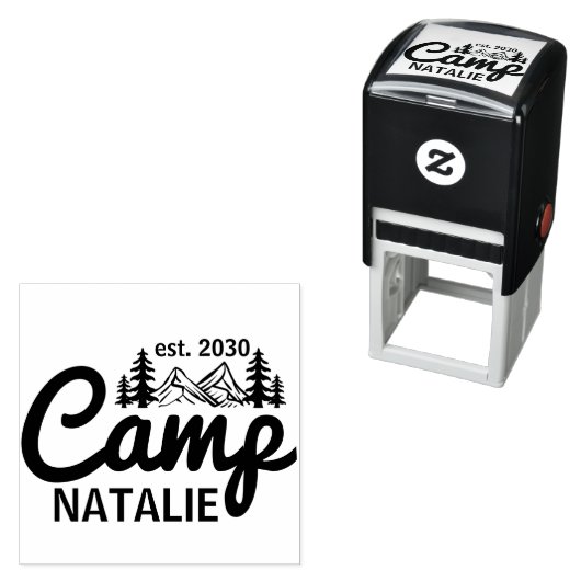 Tampon Auto-encreur Enterrement de vie de jeune fille personnalisé Cam (En situation)