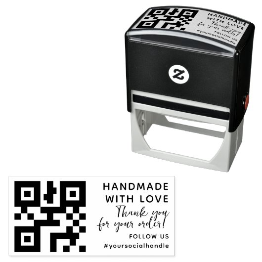 Tampon Auto-encreur Entreprise moderne QR ou LOGO sur mesure (En situation)