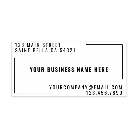 Tampon Auto-encreur Entreprise Personnalisée Moderne Nom Adresse de re (Design)