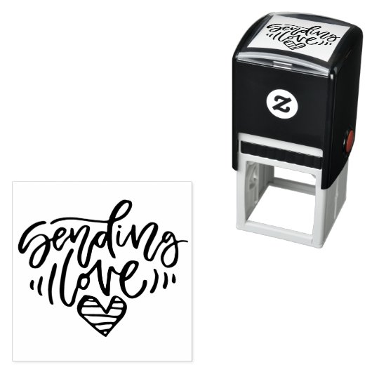 Tampon Auto-encreur Envoi d'amour écriture manuscrite personnalisée (En situation)