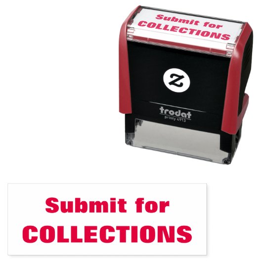 Tampon Auto-encreur Envoyer pour COLLECTIONS rouge (En situation)