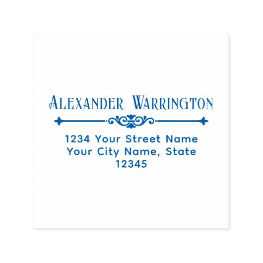 Tampon Auto-encreur Espacer de diviseur botanique #2 Nom Adresse de re (Design)