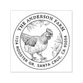 Tampon Auto-encreur Esquisse de poulet rustique personnalisée Adresse  (Design)