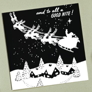 Tampon Auto-encreur Et à tous une bonne nuit Noël vintage Père Noël
