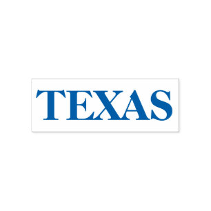 Tampon Auto-encreur État bleu du Texas appelé Rubber Self encrant le