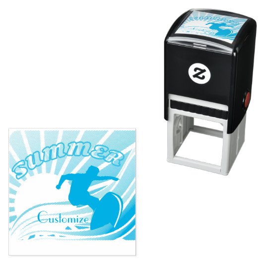 Tampon Auto-encreur Été Surf Fun Thunder_Cove (En situation)