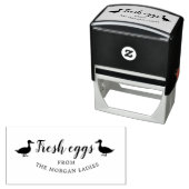 Tampon Auto-encreur Étiquette classique pour canard de ferme Oeuf Cart (En situation)